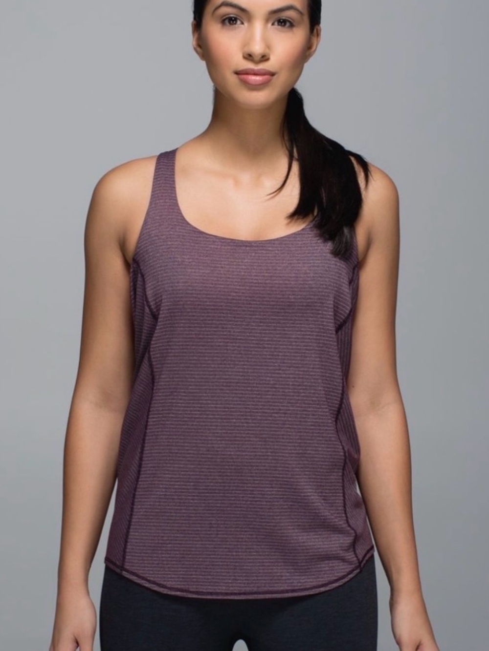 Lululemon Wild Tank Built In Bra Open Back Strappy Heathered Purple Coral Size 6 - Picture 2 of 6